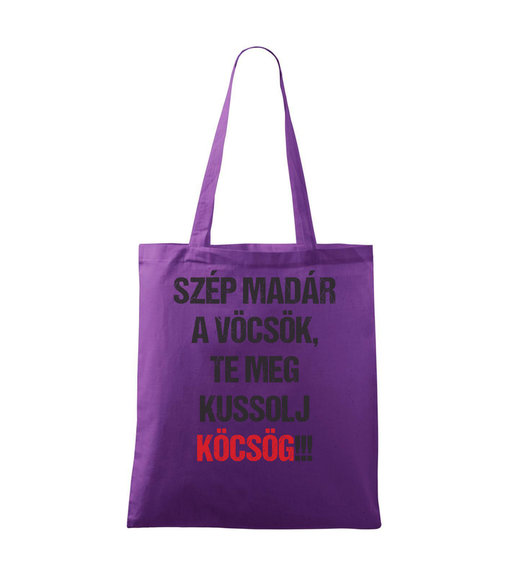 Szép madár a vöcsök, Te meg ... - Vászontáska (42 x 38 cm) lila