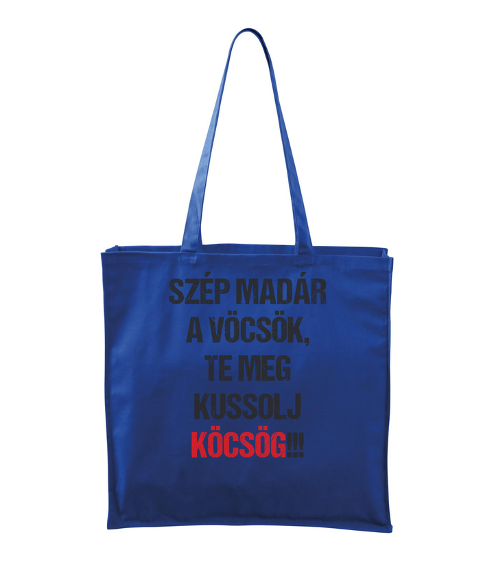 Szép madár a vöcsök, Te meg ... - Vászontáska (43 x 43 cm) királykék
