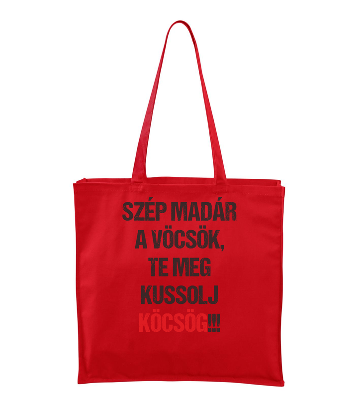 Szép madár a vöcsök, Te meg ... - Vászontáska (43 x 43 cm) piros