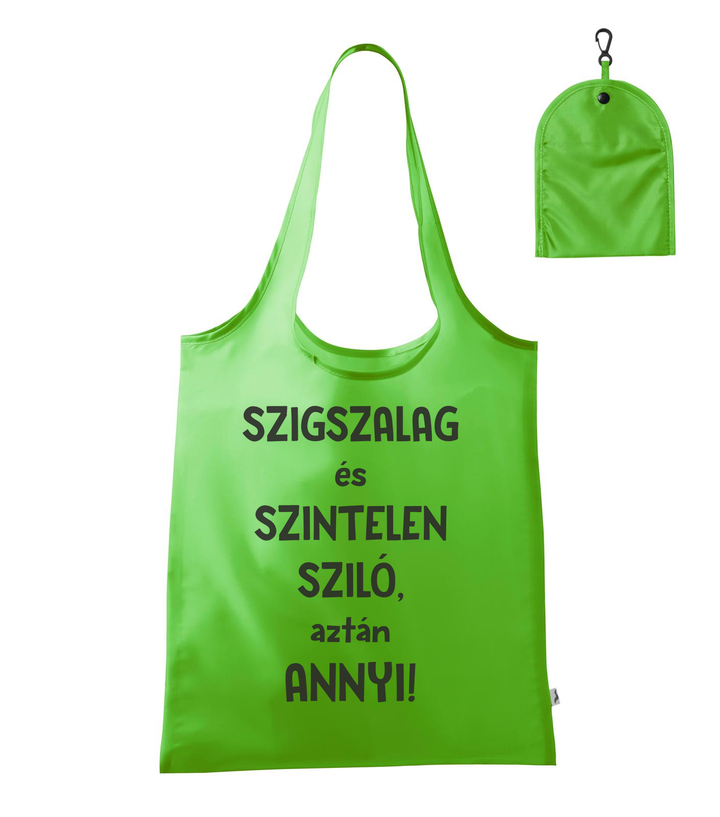 Szigszalag és szintelen sziló, aztán annyi - Bevásárló táska almazöld