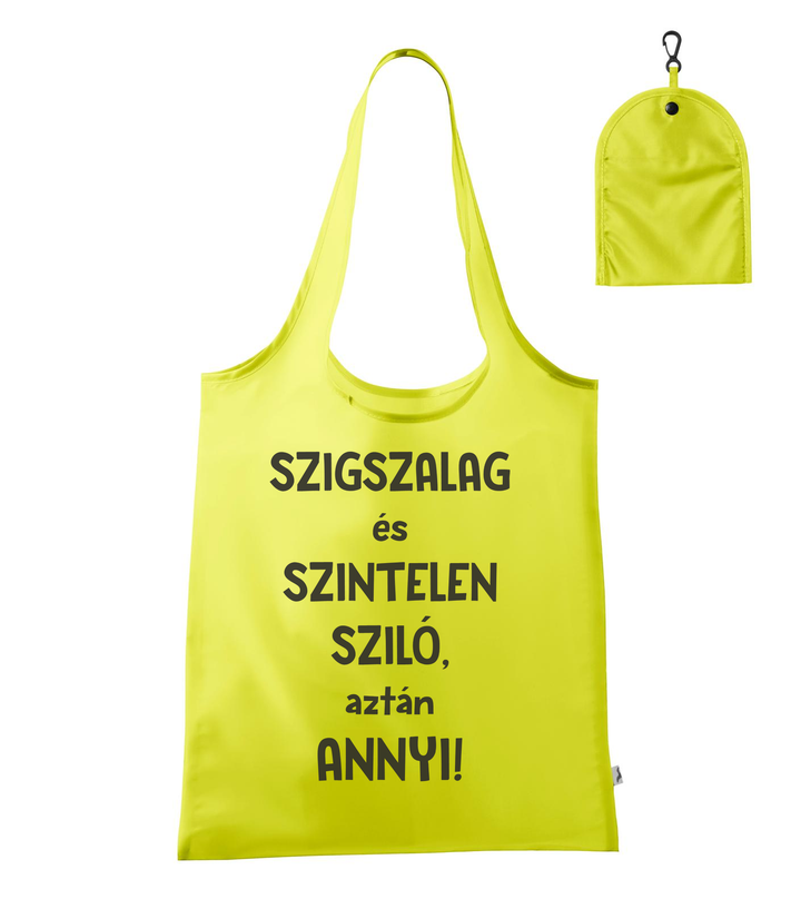 Szigszalag és szintelen sziló, aztán annyi - Bevásárló táska neon sárga