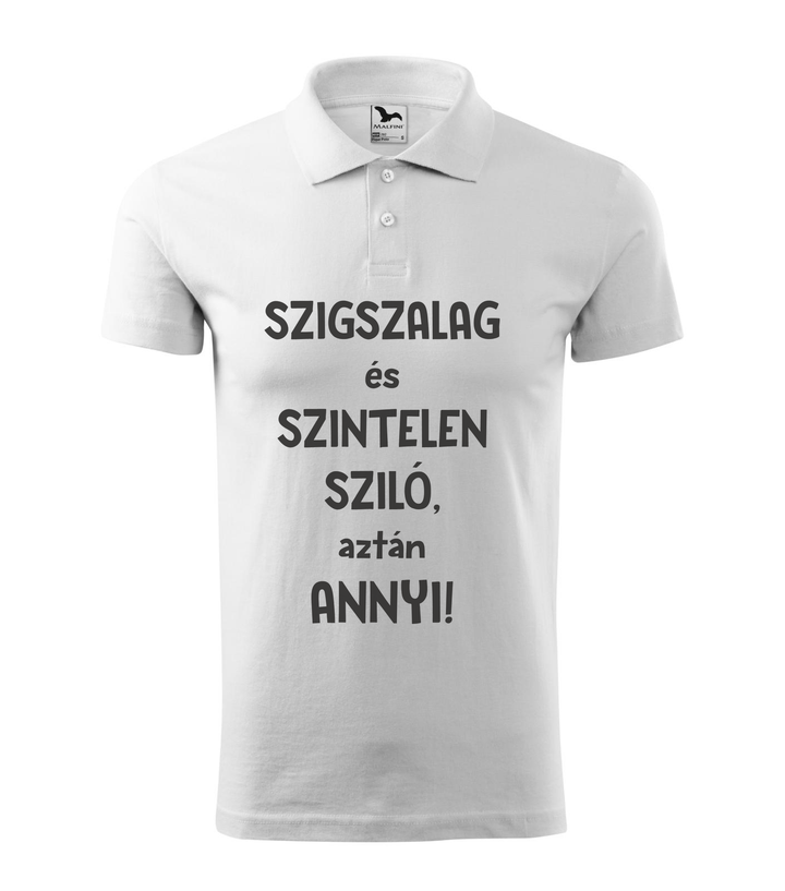 Szigszalag és szintelen sziló, aztán annyi - Galléros férfi póló fehér