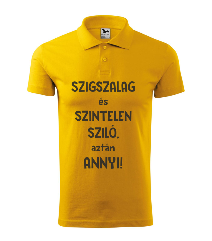 Szigszalag és szintelen sziló, aztán annyi - Galléros férfi póló sárga