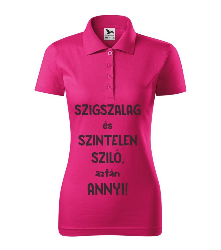 Szigszalag és szintelen sziló, aztán annyi - Galléros női póló bíborszín