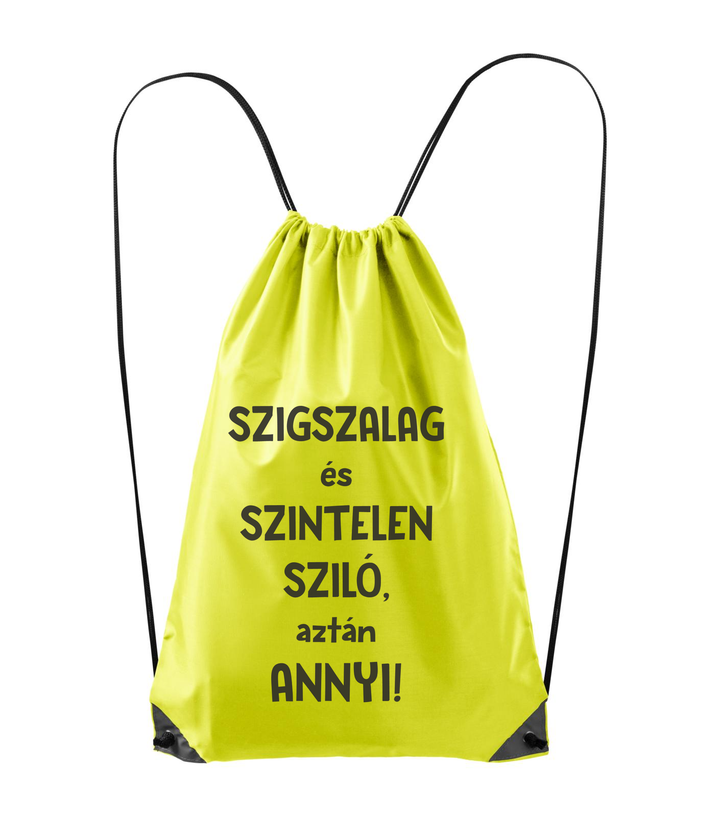 Szigszalag és szintelen sziló, aztán annyi - Hátizsák neon sárga