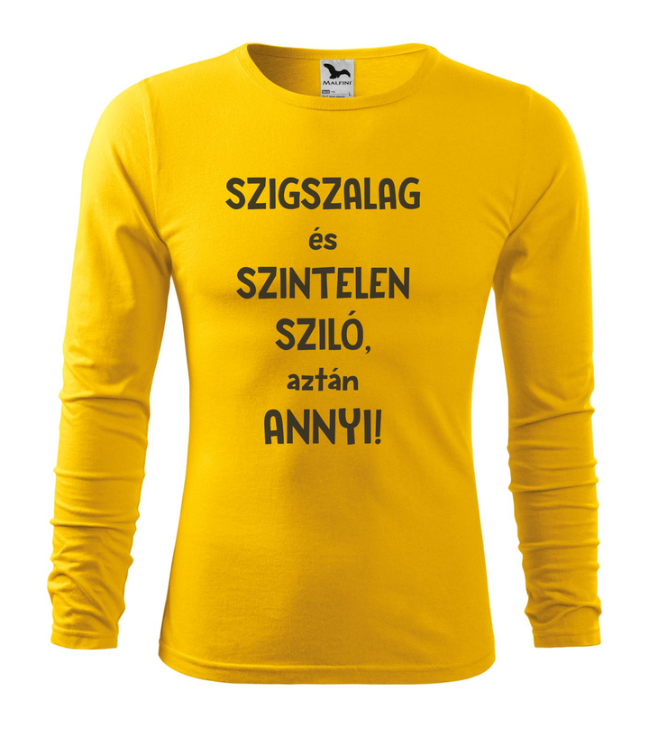 Szigszalag és szintelen sziló, aztán annyi - Hosszú ujjú férfi póló sárga