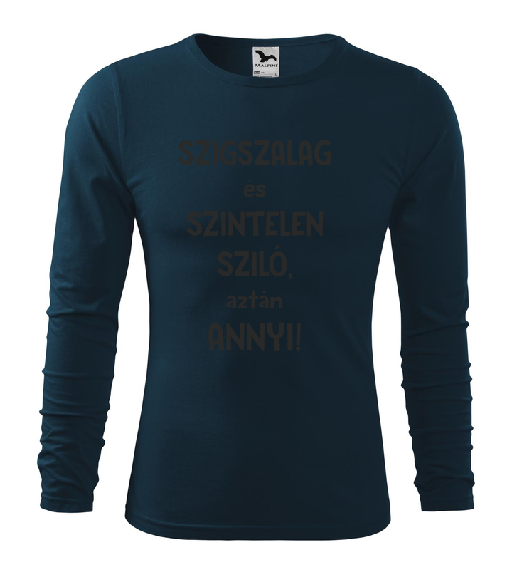 Szigszalag és szintelen sziló, aztán annyi - Hosszú ujjú férfi póló tengerészkék