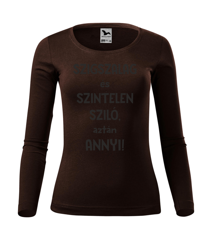 Szigszalag és szintelen sziló, aztán annyi - Hosszú ujjú női póló kávé