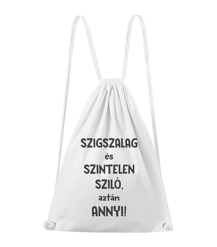 Szigszalag és szintelen sziló, aztán annyi - Pamut hátizsák fehér