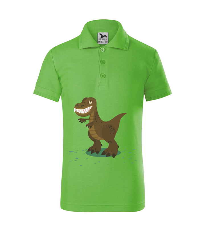 T-Rex - Galléros gyerek póló almazöld