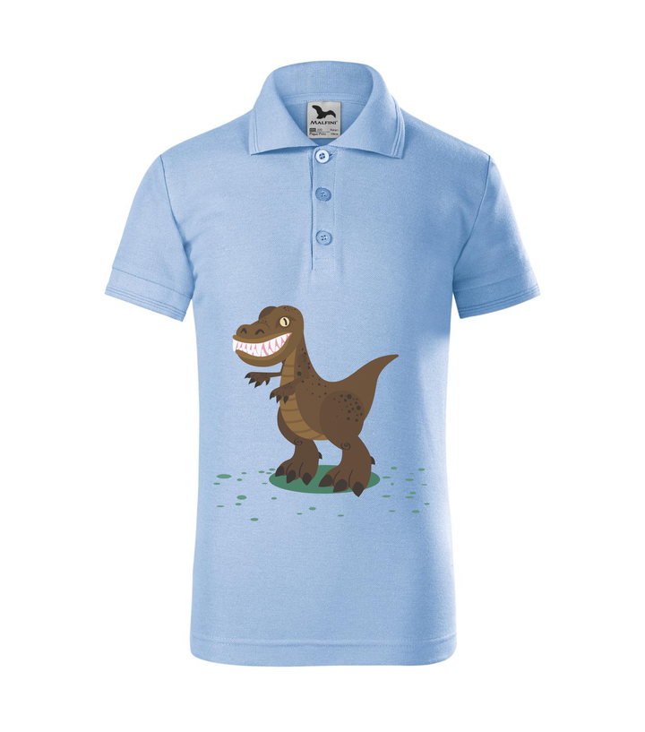 T-Rex - Galléros gyerek póló égszínkék