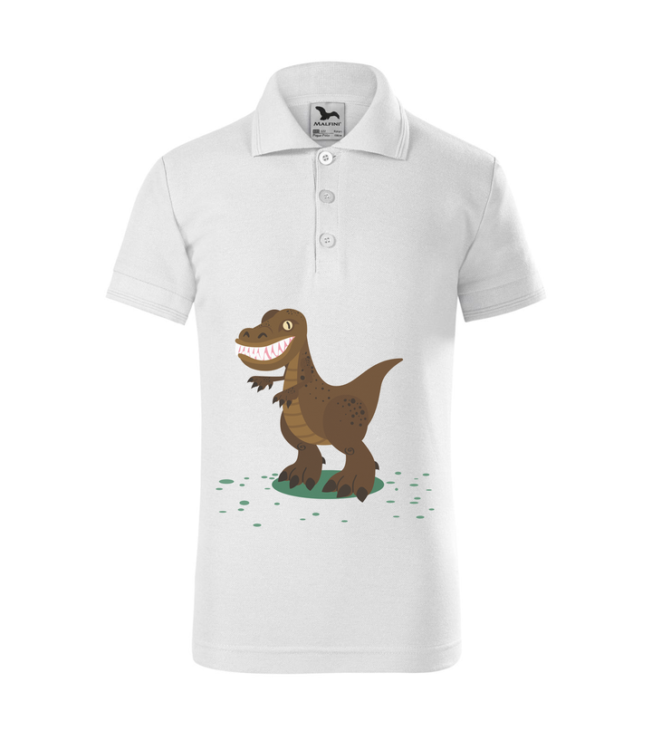 T-Rex - Galléros gyerek póló fehér