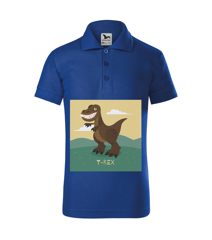 T-Rex - Galléros gyerek póló királykék