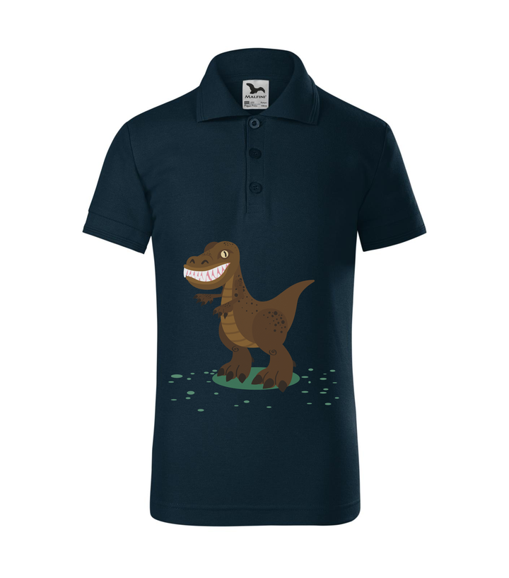 T-Rex - Galléros gyerek póló tengerészkék