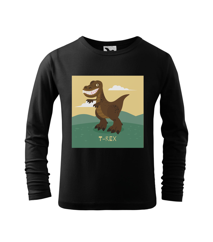 T-Rex - Hosszú ujjú gyerek póló fekete