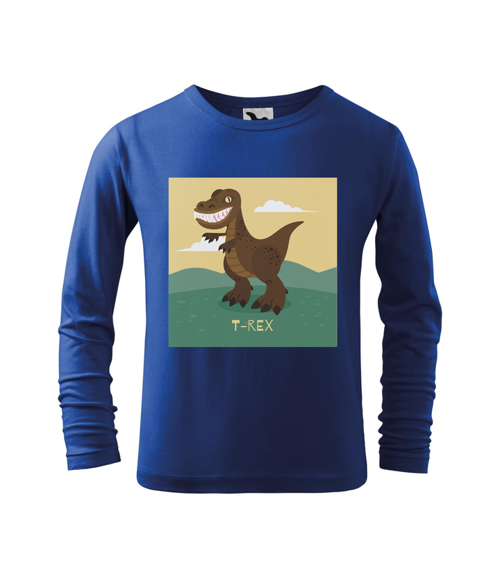 T-Rex - Hosszú ujjú gyerek póló királykék