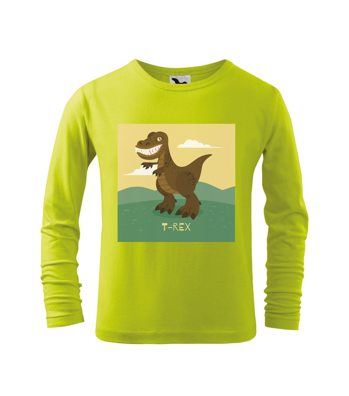 T-Rex - Hosszú ujjú gyerek póló lime