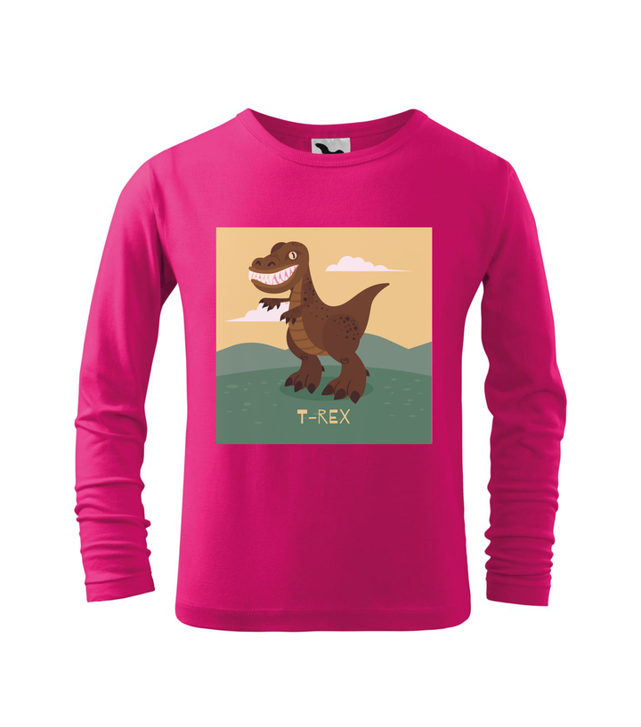 T-Rex - Hosszú ujjú gyerek póló málna