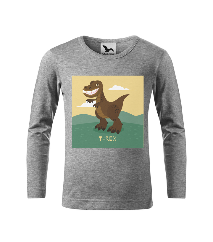 T-Rex - Hosszú ujjú gyerek póló sötétszürke
