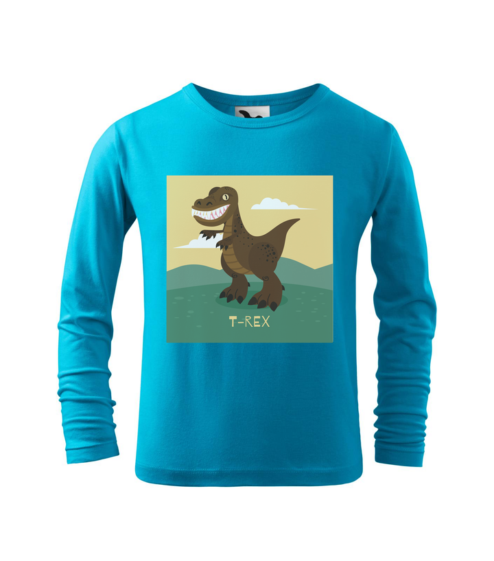 T-Rex - Hosszú ujjú gyerek póló türkiz