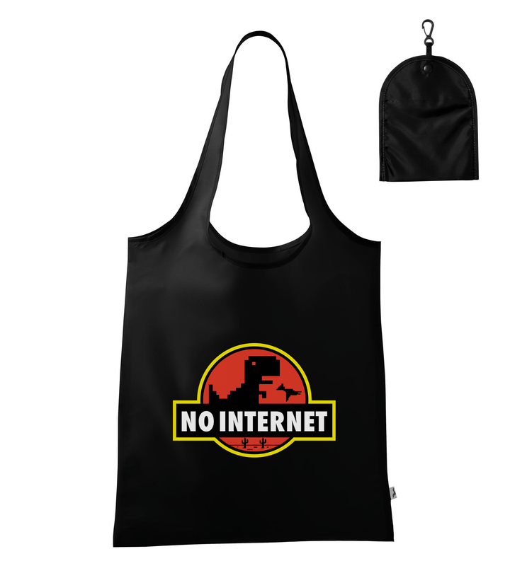 T-Rex - no internet - Bevásárló táska fekete