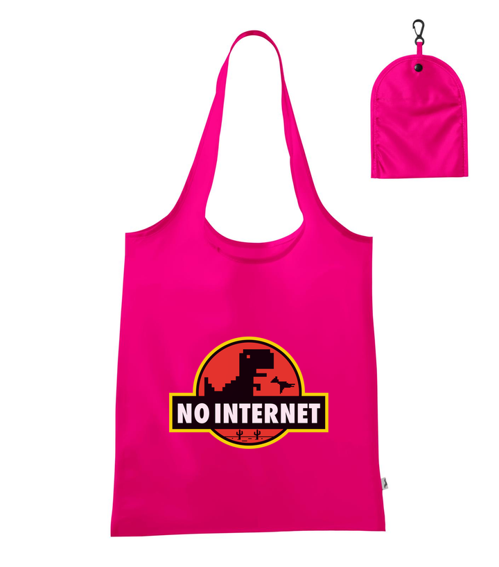 T-Rex - no internet - Bevásárló táska neon rózsaszín