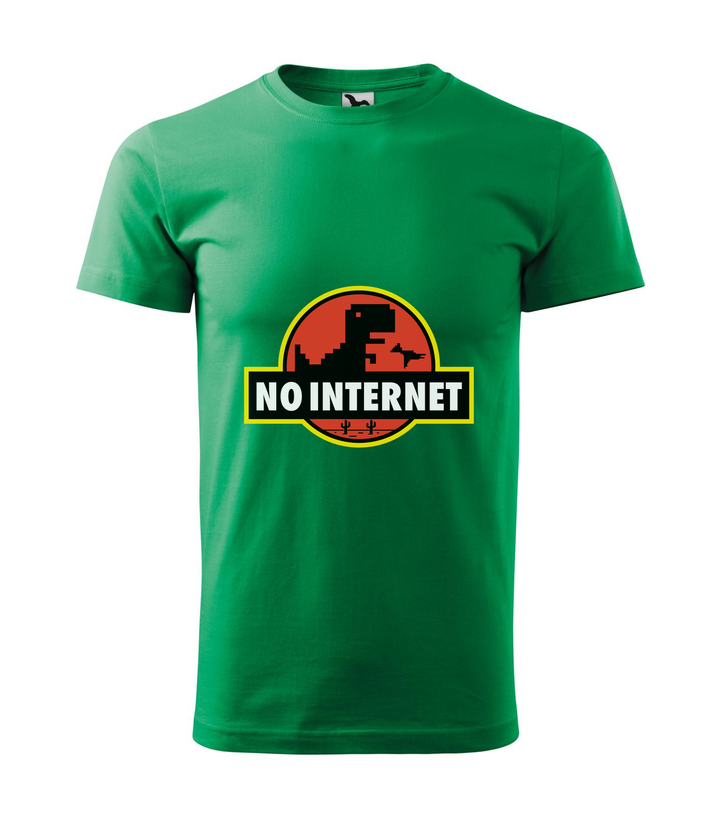 T-Rex - no internet - Férfi póló fűzöld