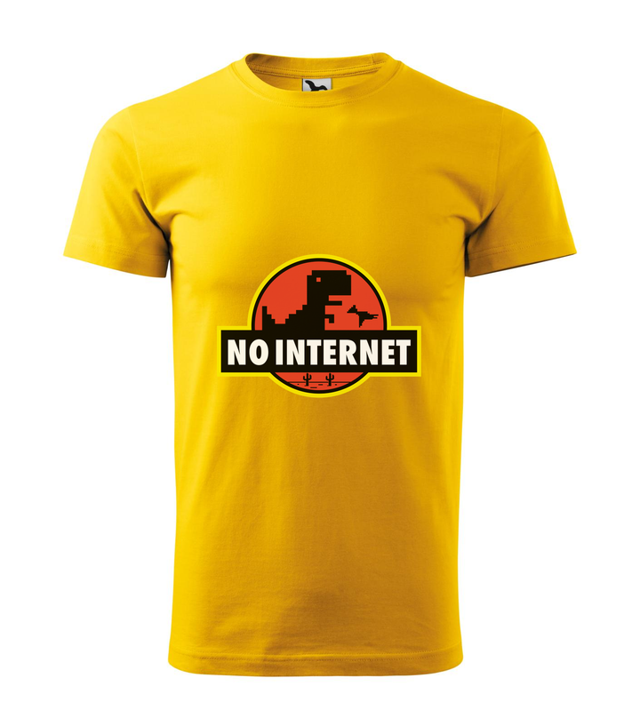 T-Rex - no internet - Férfi póló sárga
