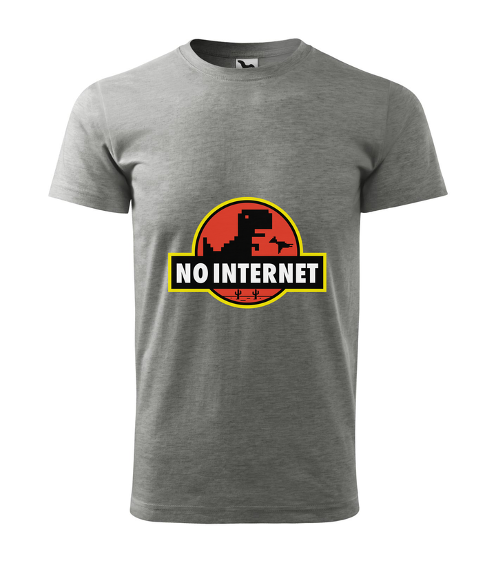 T-Rex - no internet - Férfi póló sötétszürke