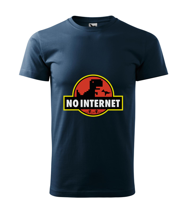 T-Rex - no internet - Férfi póló tengerészkék
