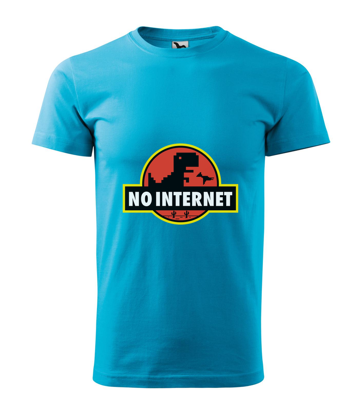 T-Rex - no internet - Férfi póló türkiz