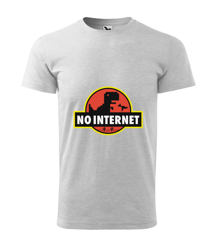 T-Rex - no internet - Férfi póló világosszürke