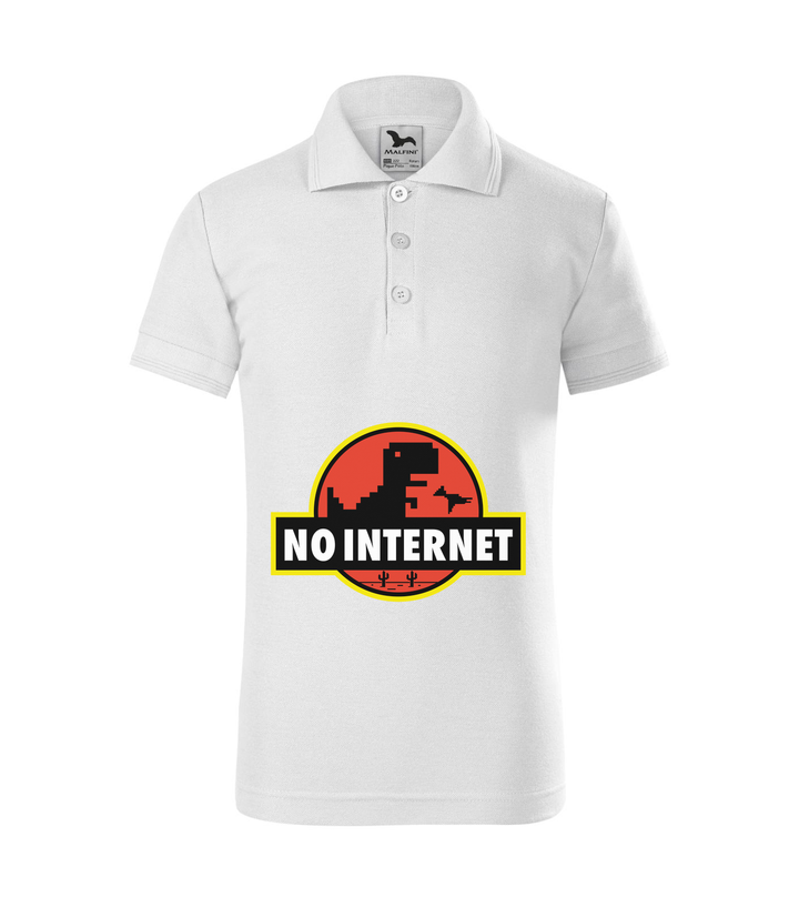 T-Rex - no internet - Galléros gyerek póló fehér