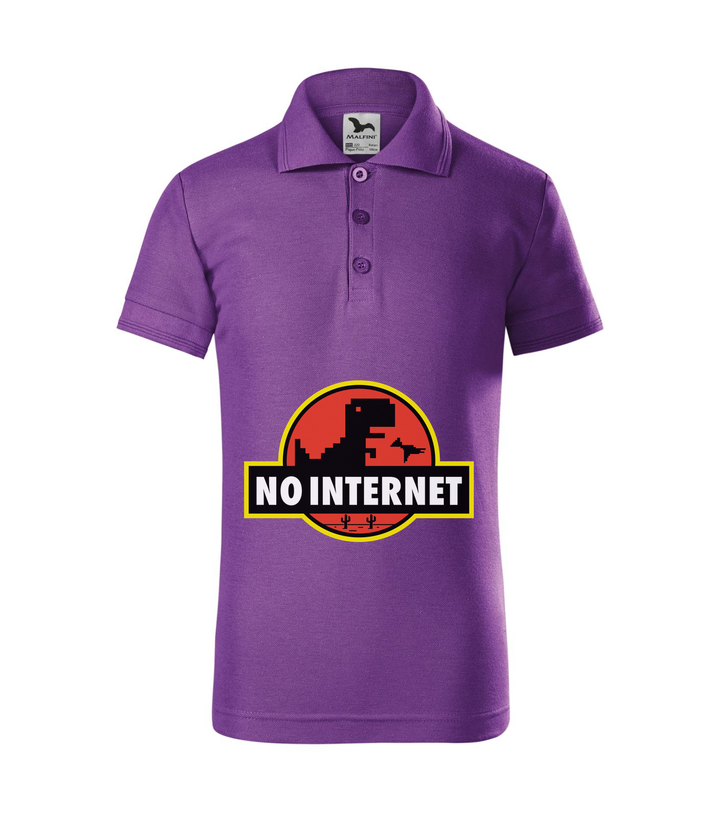 T-Rex - no internet - Galléros gyerek póló lila
