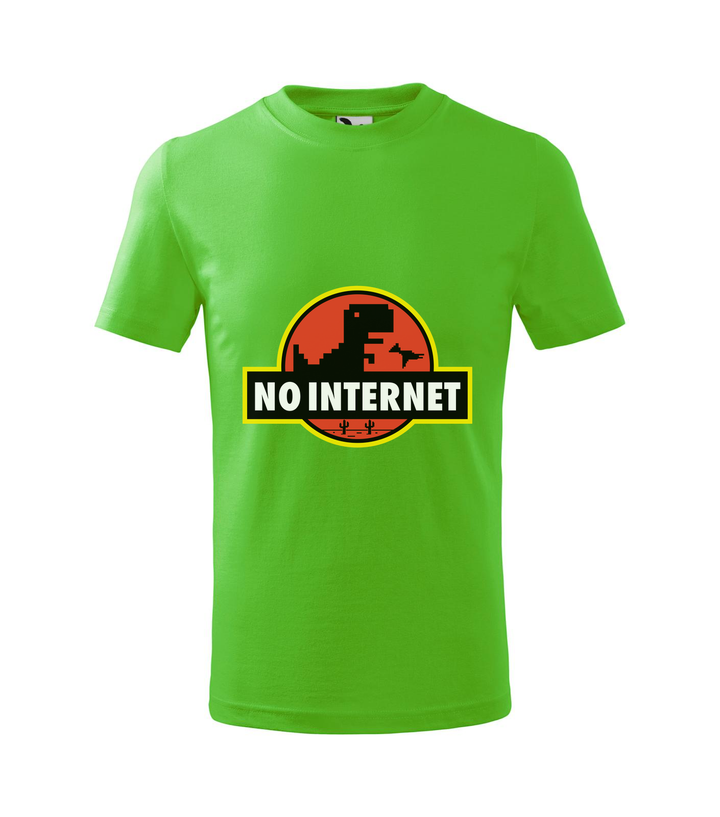 T-Rex - no internet - Gyerek póló almazöld