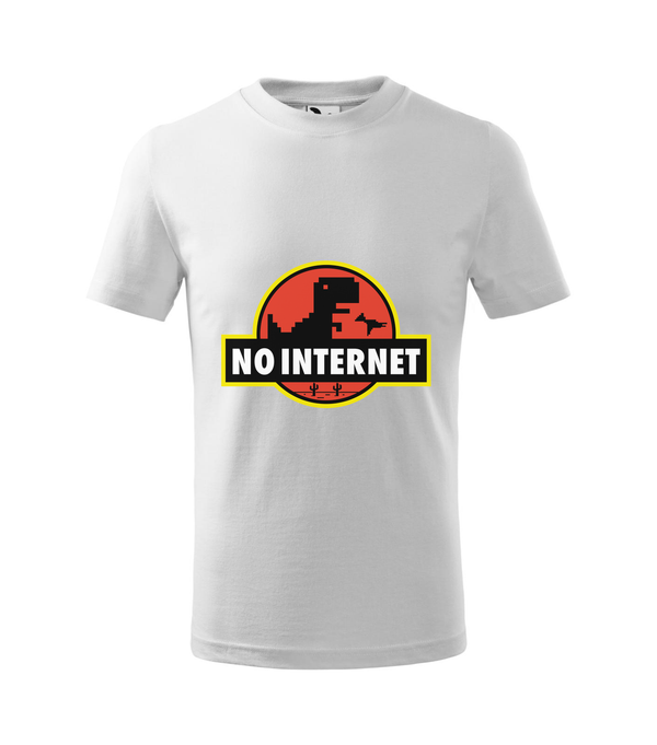 T-Rex - no internet - Gyerek póló fehér