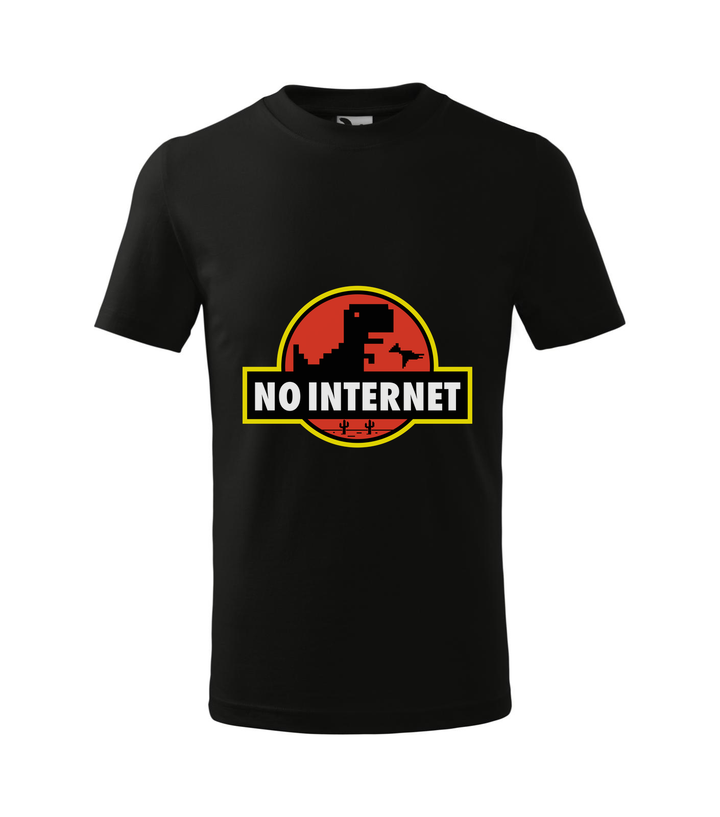 T-Rex - no internet - Gyerek póló fekete