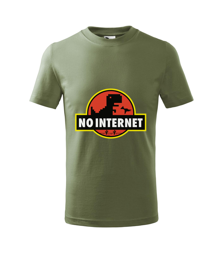 T-Rex - no internet - Gyerek póló khaki