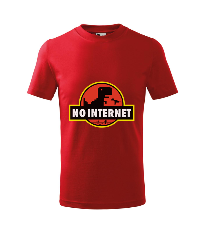 T-Rex - no internet - Gyerek póló piros