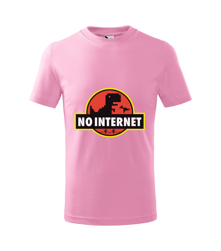 T-Rex - no internet - Gyerek póló rózsaszín
