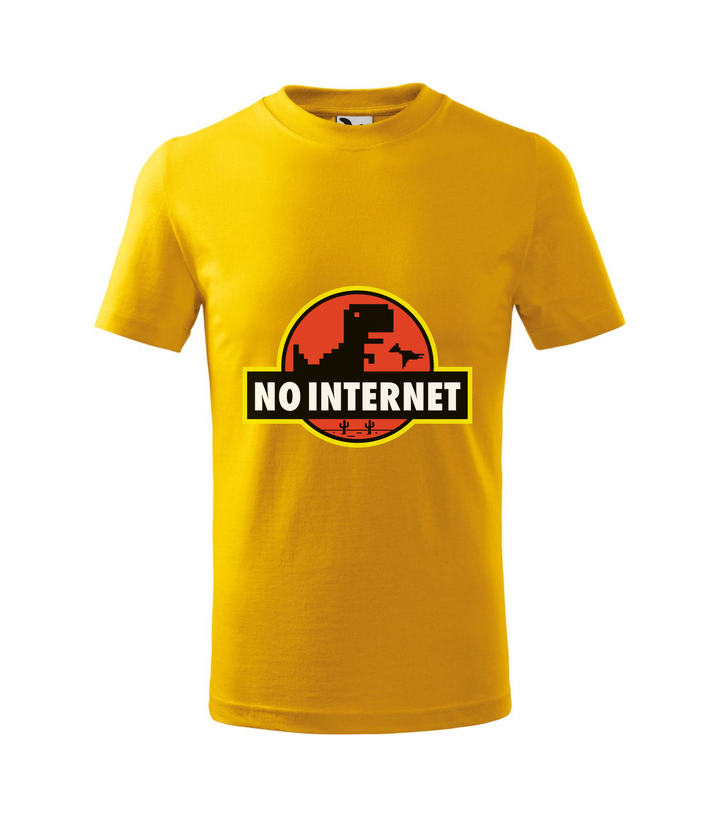 T-Rex - no internet - Gyerek póló sárga