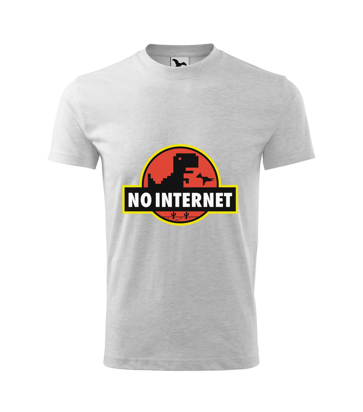 T-Rex - no internet - Gyerek póló világosszürke