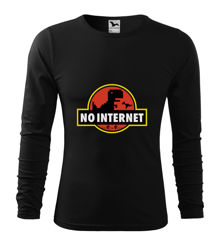 T-Rex - no internet - Hosszú ujjú férfi póló fekete