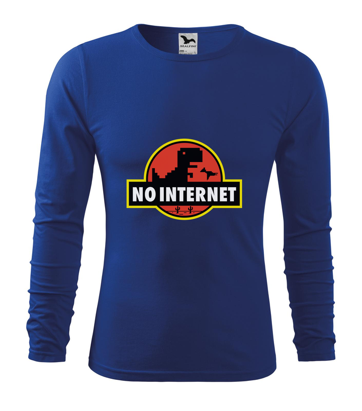 T-Rex - no internet - Hosszú ujjú férfi póló királykék