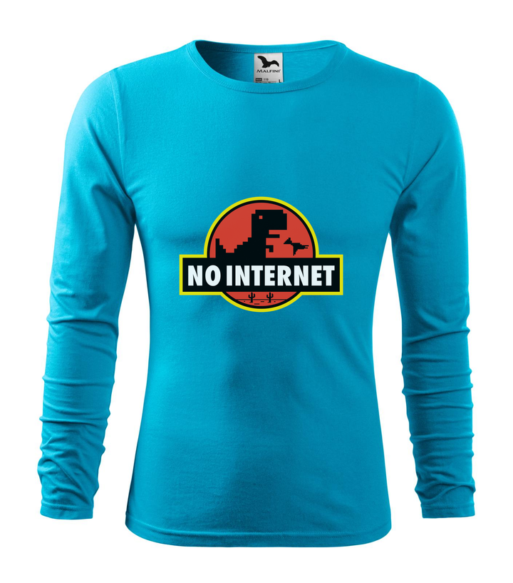 T-Rex - no internet - Hosszú ujjú férfi póló türkiz