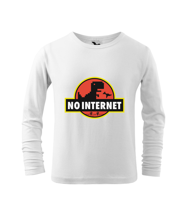 T-Rex - no internet - Hosszú ujjú gyerek póló fehér