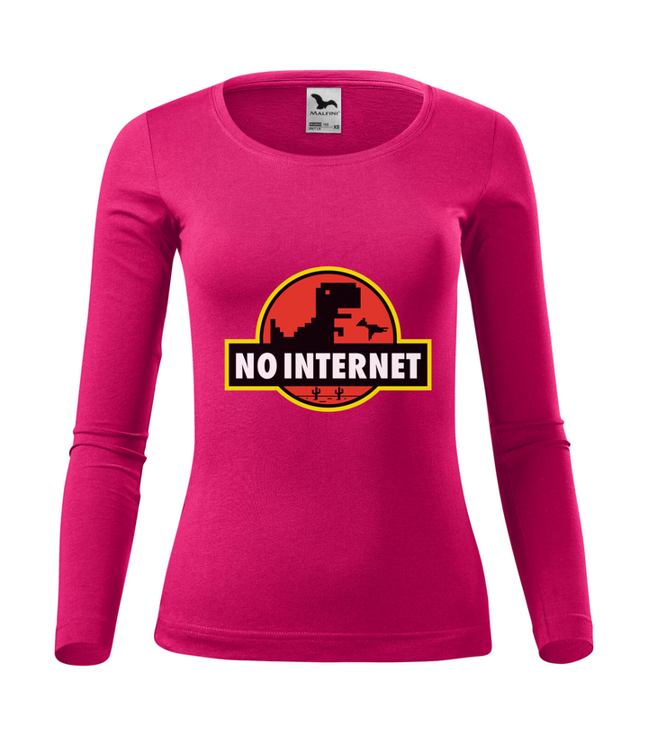 T-Rex - no internet - Hosszú ujjú női póló málna