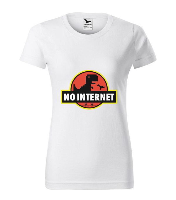 T-Rex - no internet - Női póló fehér