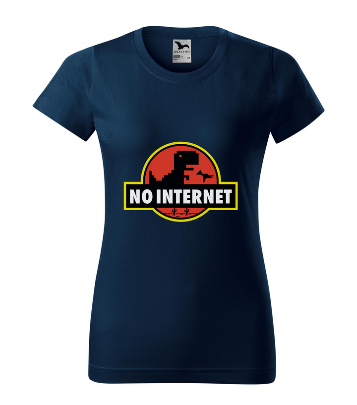 T-Rex - no internet - Női póló tengerészkék