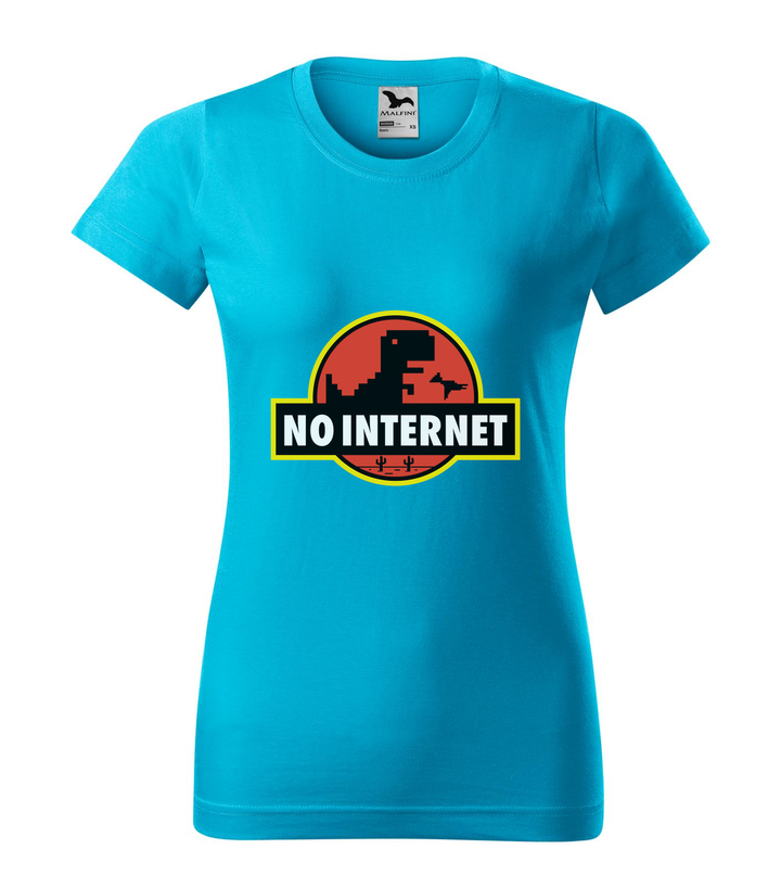 T-Rex - no internet - Női póló türkiz